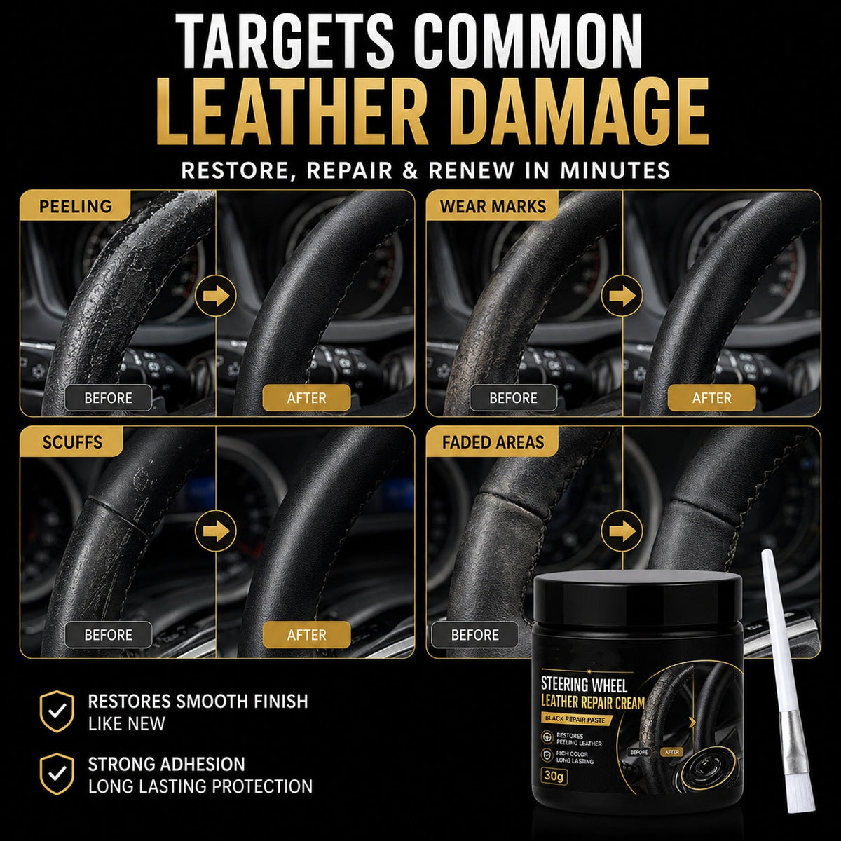 🔥Limited-time 50% off sale!🔥Leather Repair Cream for Steering Wheels