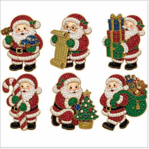 6pcs DIY Santa Claus Diamond Painting Fridge Magnet