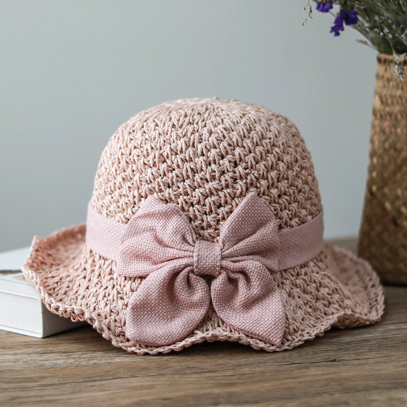 ✨Straw Hat with Retro Bow – Foldable & Breathable