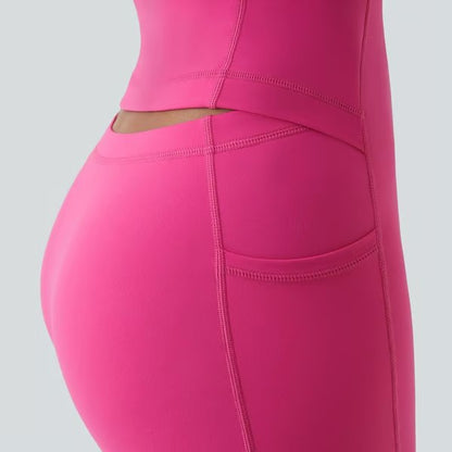 Vestido de tenis atlético de tirantes finos para mujer con pantalón corto incorporado