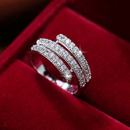 Stylish, simple, and elegant micro-paved zircon ring for women