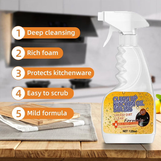 Limpiador y desengrasante en spray para cocina - Antibacteriano con aroma a limón, elimina la grasa rápidamente