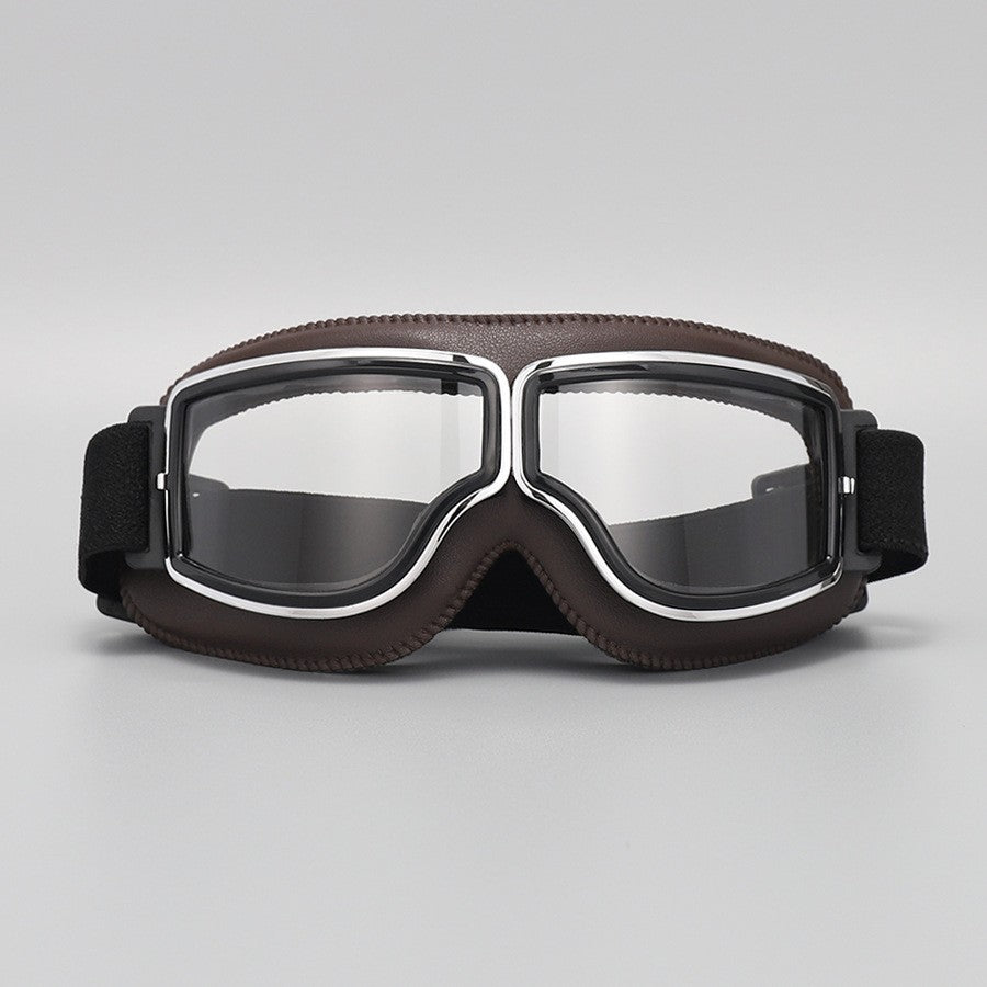 📢📢50% OFF !! ⏰Retro Motorcycle Goggles Vintage Windproof Riding Glasses for Cruiser Helmet and Off-Road Dirt Bike