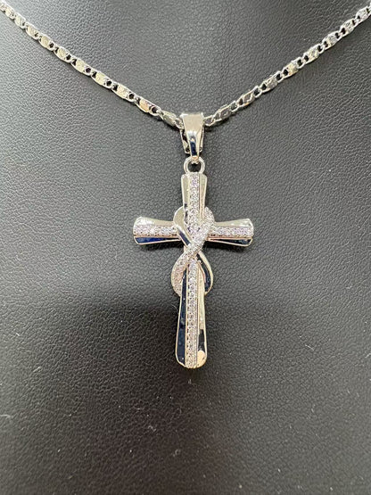⏳Limited-time 50% off⏰Women's Sparkling Twisted Knot Cross Pendant Necklace✝️📿