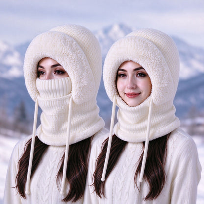 Stay Cozy and Stylish This Winter ❄️2026 Women's Fleece Hooded Winter Cycling Mask and Hat for Cold Weather