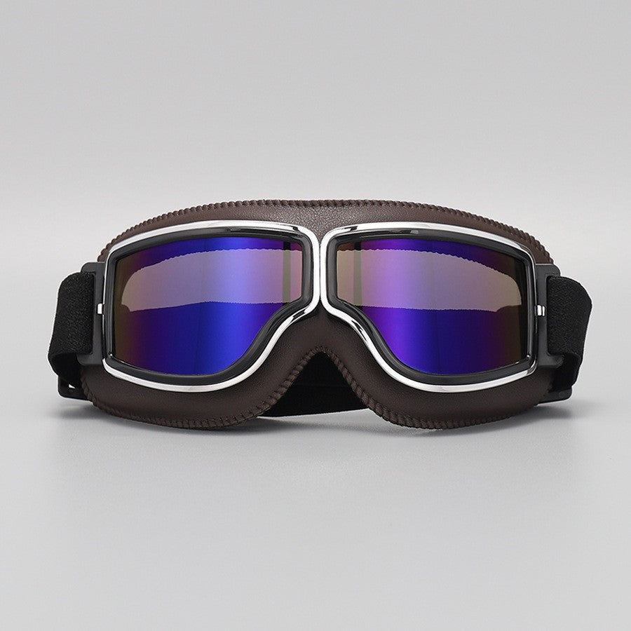 📢📢50% OFF !! ⏰Retro Motorcycle Goggles Vintage Windproof Riding Glasses for Cruiser Helmet and Off-Road Dirt Bike
