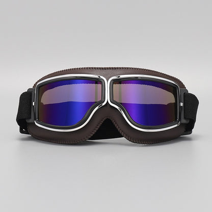 📢📢50% OFF !! ⏰Retro Motorcycle Goggles Vintage Windproof Riding Glasses for Cruiser Helmet and Off-Road Dirt Bike