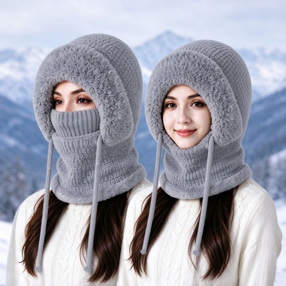 Stay Cozy and Stylish This Winter ❄️2026 Women's Fleece Hooded Winter Cycling Mask and Hat for Cold Weather