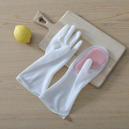 Dishwashing Gloves with Built-In Silicone Scrubber!!!