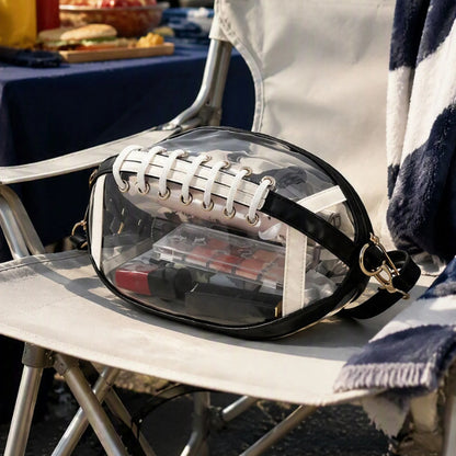 🏈 Clear Football-Shaped Crossbody Bag✨