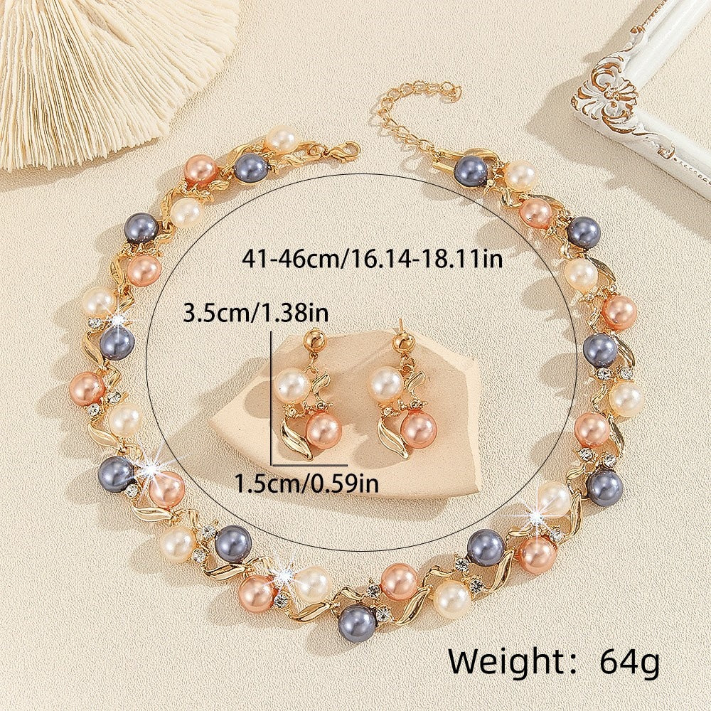 📢📢 50% OFF🌸Vintage Floral Jewelry Set – 2-Piece Leaf & Flower Bridal Accessories for Women
