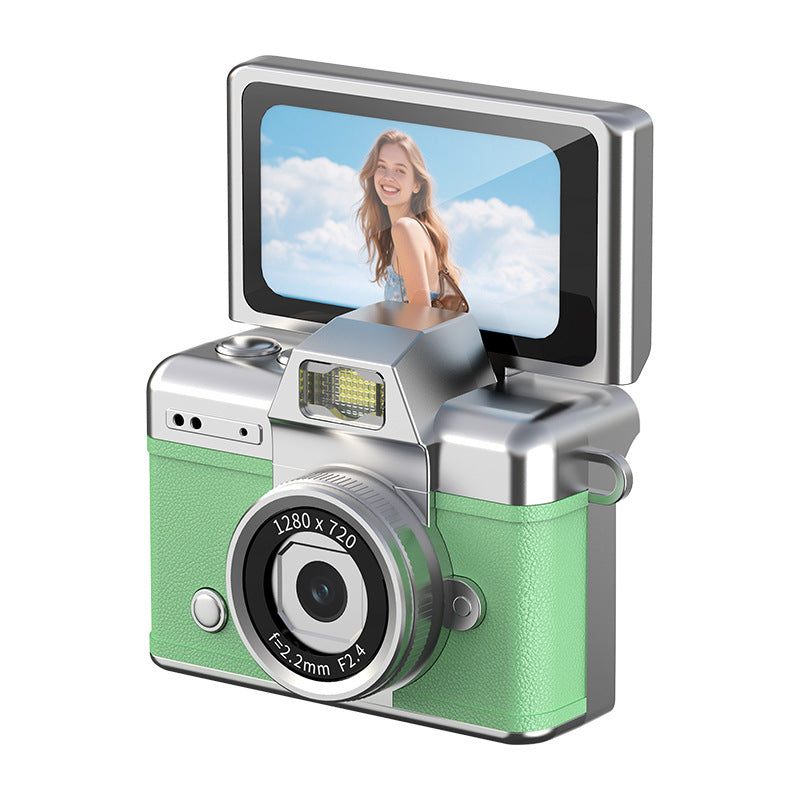 📸 Mini Keychain Digital Camera with Flip-Up Screen