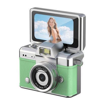 📸 Mini Keychain Digital Camera with Flip-Up Screen