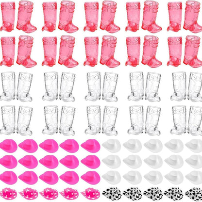 🤠 40-Pack Cowboy Boot Shot Cups with Iridescent Hats – Western Party Set