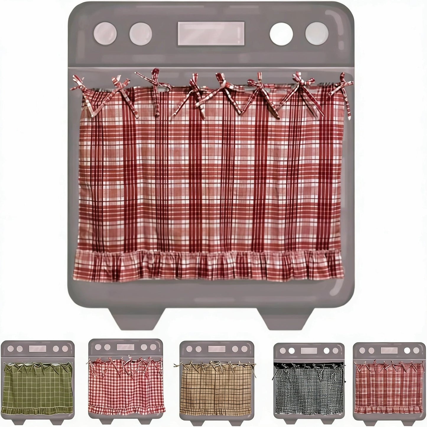 🧺 Handmade Oven Skirts | Farmhouse Kitchen Décor🔒 Heat-Resistant | 🎀 Effortless Install | ✨ Hide Clutter & Elevate Style