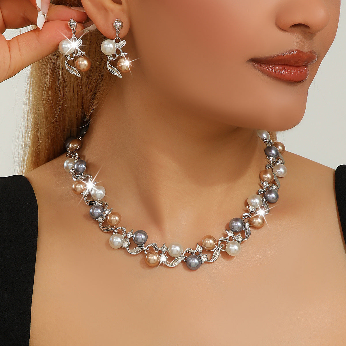 📢📢 50% OFF🌸Vintage Floral Jewelry Set – 2-Piece Leaf & Flower Bridal Accessories for Women