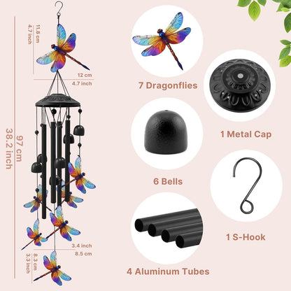 🔥Last Day 60% OFF🔥-🐦Vintage Colorful Hummingbird Wind Chime with Metal Tubes and Bells