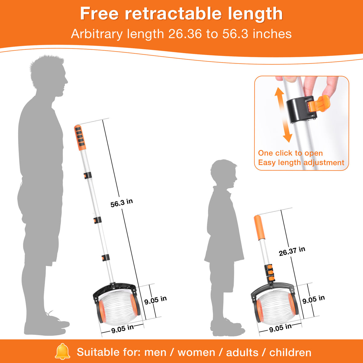 🌰✨Telescopic Nut Picker with Foot Release – Rolling Collector for Walnuts, Acorns & Pinecones, Yard Cleaning Tool