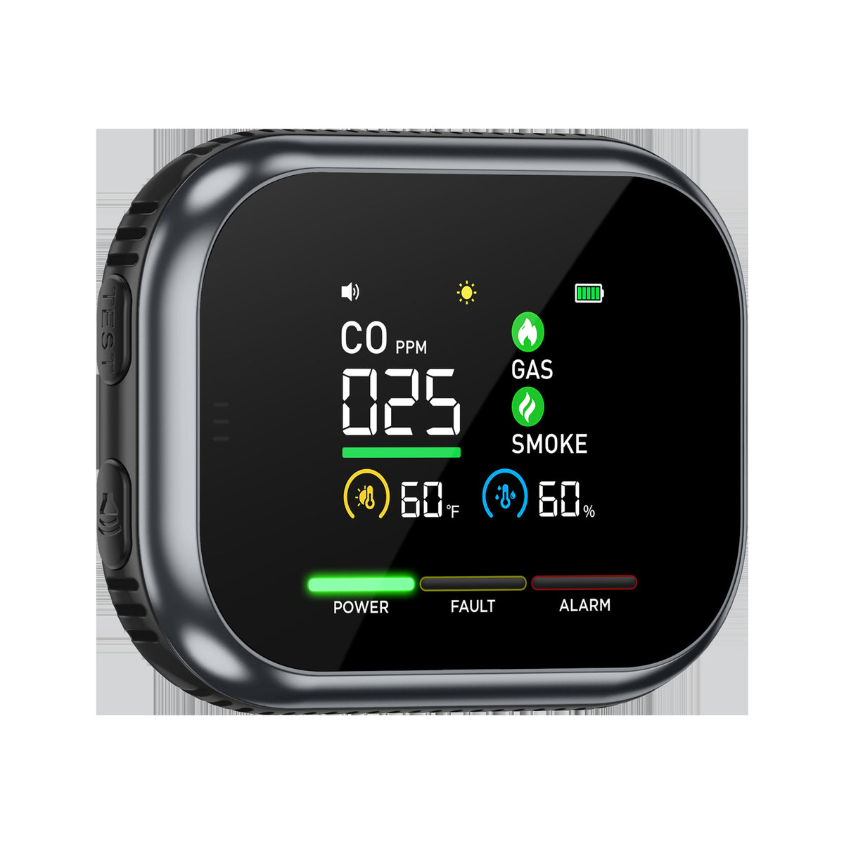 🚨 Smart 6-in-1 Gas Detector – CO Smoke & Gas Leak Alarm With LCD Display
