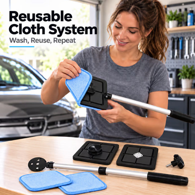 Dual Magnetic Car Windshield Cleaner | Streak-Free Auto Glass Cleaning Kit