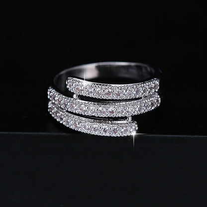 Stylish, simple, and elegant micro-paved zircon ring for women