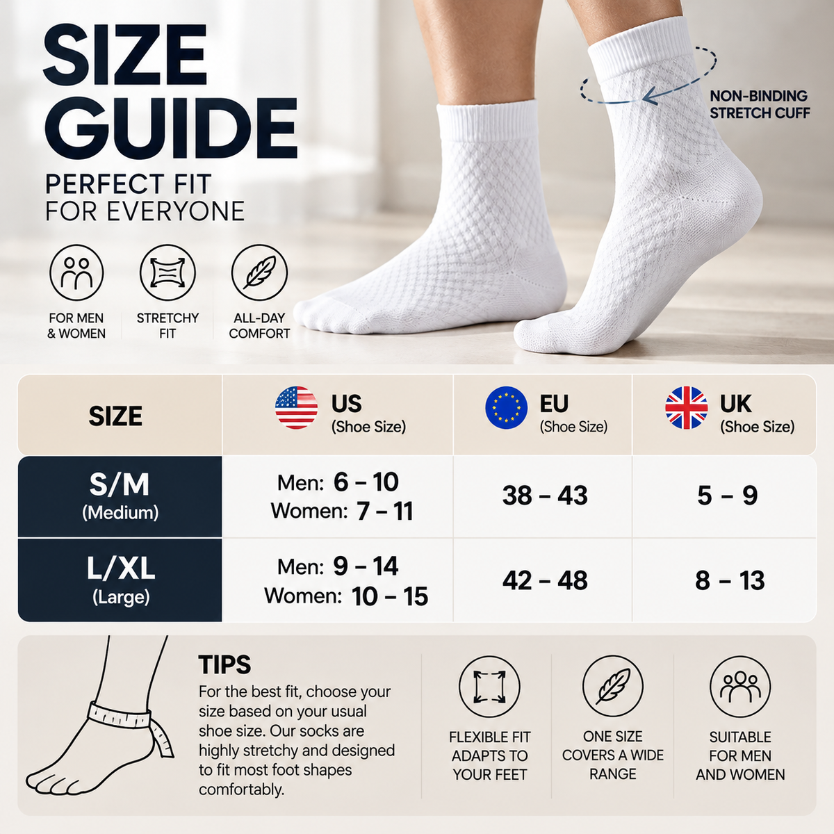 PREMIUM BAMBOO FIBRE MID-CALF SOCKS