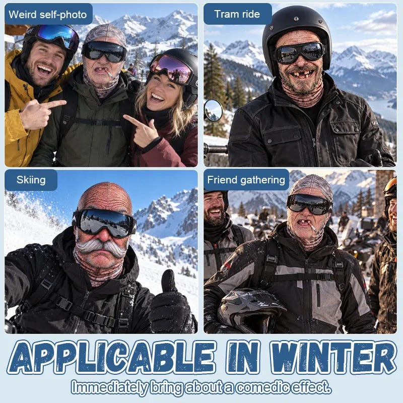 🤣 Funny Realistic Face Mask – Full Coverage Balaclava for Skiing, Snowboarding & Winter Fun