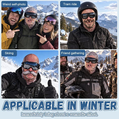 🤣 Funny Realistic Face Mask – Full Coverage Balaclava for Skiing, Snowboarding & Winter Fun