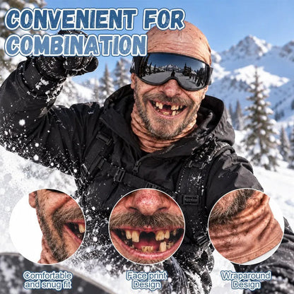 🤣 Funny Realistic Face Mask – Full Coverage Balaclava for Skiing, Snowboarding & Winter Fun