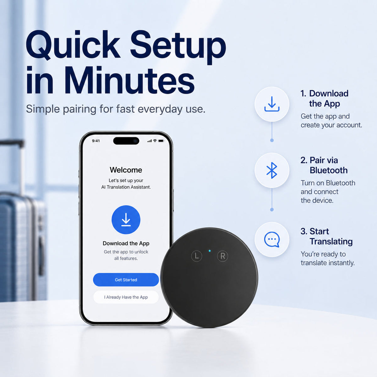 AI Pocket Translator – Real-Time Two-Way Voice Translation in 35+ Languages