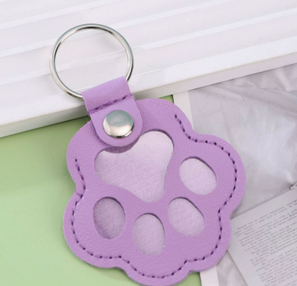 📢📢49% OFF !! ⏰🐾Pet Paw Shaped Leather Keychain