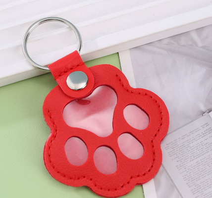 📢📢49% OFF !! ⏰🐾Pet Paw Shaped Leather Keychain