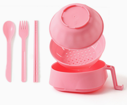 🍜Ramen Bowl Set, 1/2 Counts Microwave Safe Instant Noodle Bowl & Tableware Kit, Durable Matching Lunch Box For Student and Office Workers