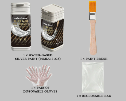 Water-Based Silver Paint for Metal & Wood