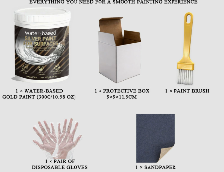 Water-Based Silver Paint for Metal & Wood