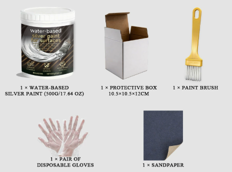 Water-Based Silver Paint for Metal & Wood