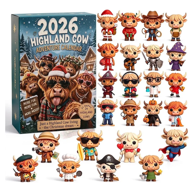 🎄🐮2026 Highland Cow Advent Calendar-3D