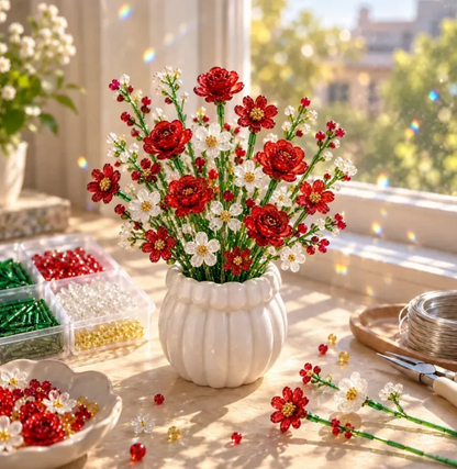 🌼✨DIY Beaded Wildflower Bouquet Kit – Handmade Crystal Flower Craft Set🌸✨