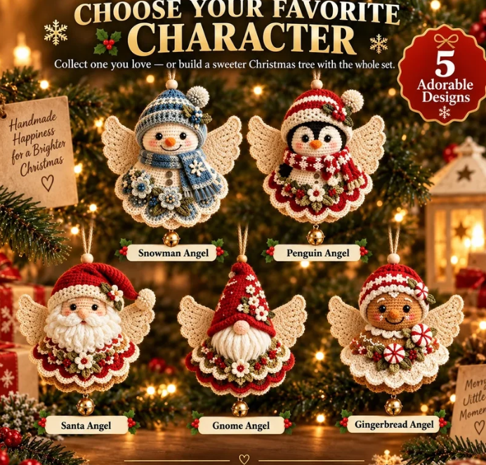🎄 Diy Crochet Christmas Angel Ornament Kit – Make, Hang & Treasure✨