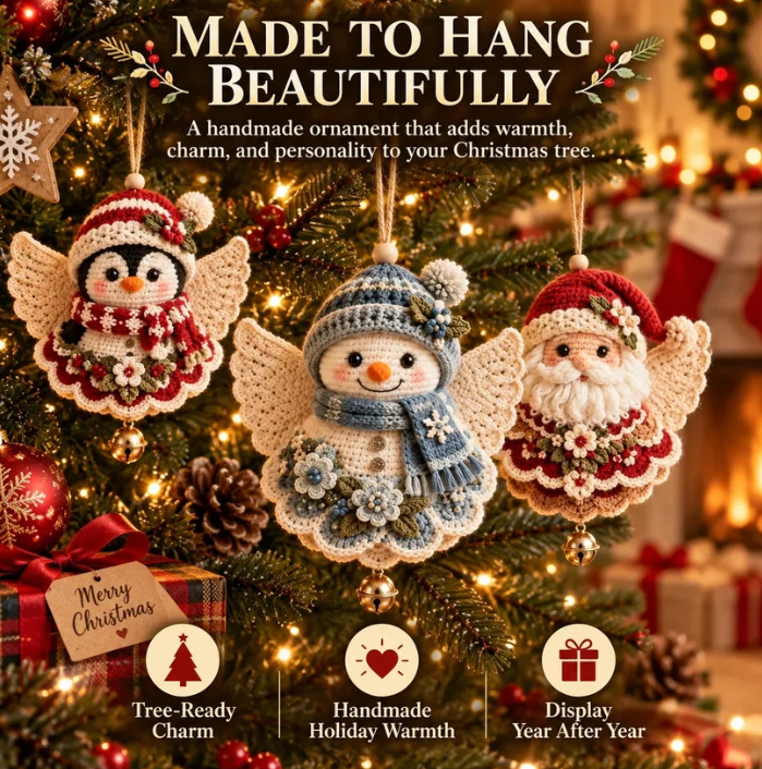 🎄 Diy Crochet Christmas Angel Ornament Kit – Make, Hang & Treasure✨