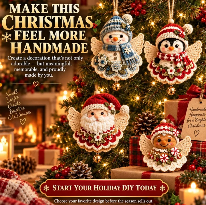 🎄 Diy Crochet Christmas Angel Ornament Kit – Make, Hang & Treasure✨