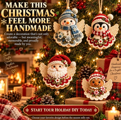 🎄 Diy Crochet Christmas Angel Ornament Kit – Make, Hang & Treasure✨
