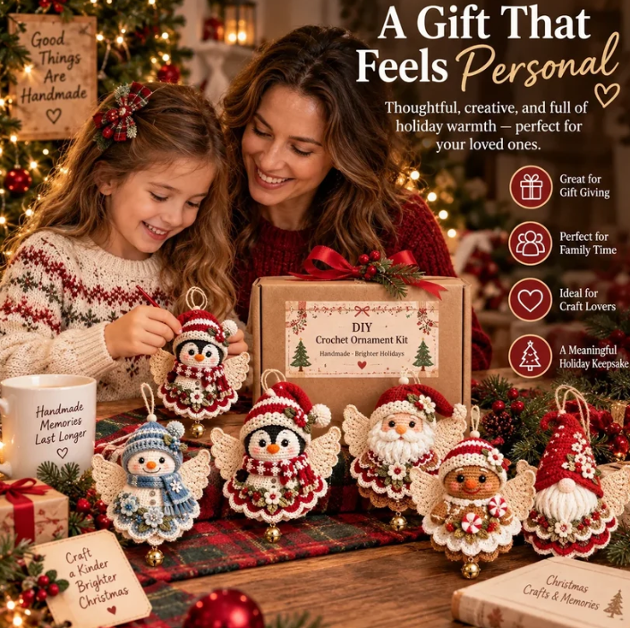 🎄 Diy Crochet Christmas Angel Ornament Kit – Make, Hang & Treasure✨