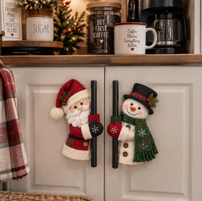 Christmas Santa & Snowman Handle Huggers – Set Of 2