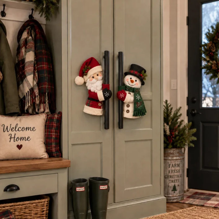 Christmas Santa & Snowman Handle Huggers – Set Of 2