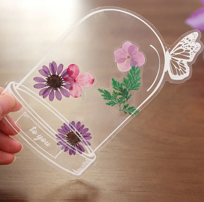 40pcs Transparent Dried Flower Bookmarks-DIY Gifts Bookmarks