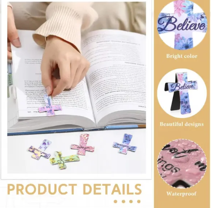 📖16 Pcs Magnetic Cross Bookmarks Gifts for Bible Study, Readers, Teachers, Students🌸✝️