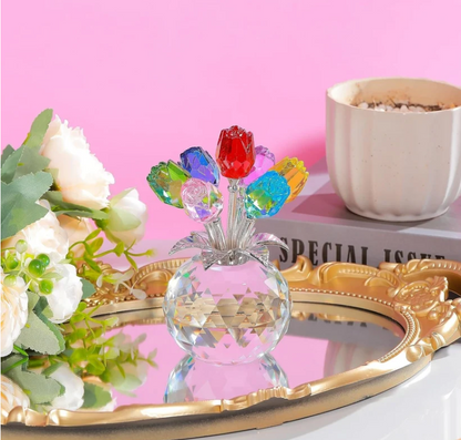 🔥Hot Sale 49% OFF💖💎Crystal Colorful Rose Flower Vase