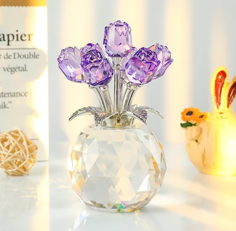 🔥Hot Sale 49% OFF💖💎Crystal Colorful Rose Flower Vase