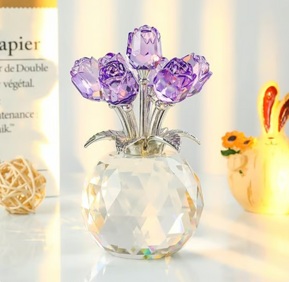 🔥Hot Sale 49% OFF💖💎Crystal Colorful Rose Flower Vase